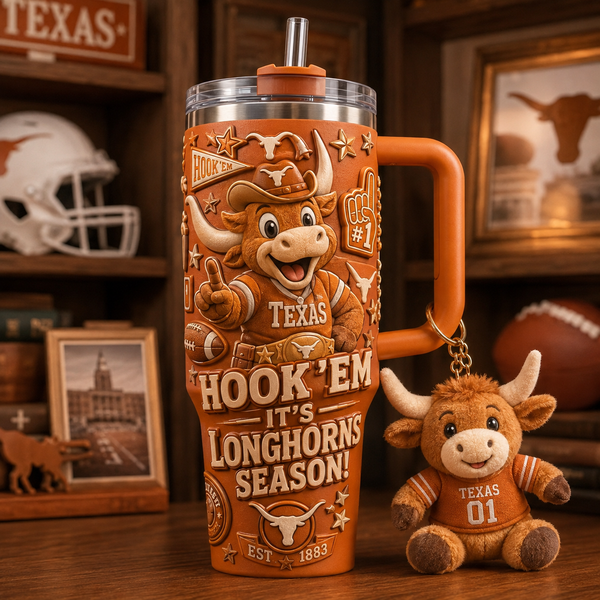 TEX Hook 'Em - A Burnt Orange Collage in Relief - main - 3125-4617-91f3-c1ed689be9f0