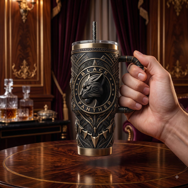 BP Obsidian Crest - Sculpted Emblem Tumbler - main - panther-mk-1608