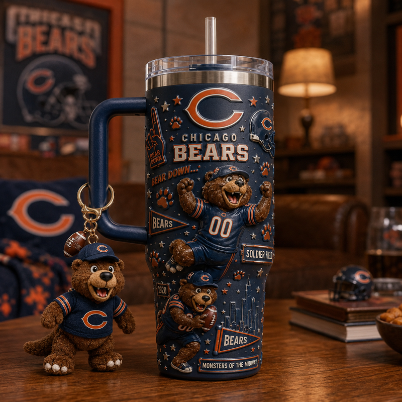 CHI Bear Down Collage - Navy, Orange and Cheer