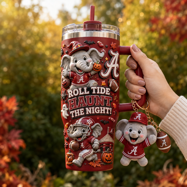ALA Haunt The Night - Crimson Mascot Collage Tumbler - main - image-aug-12-2026-04-05-08-pm-1