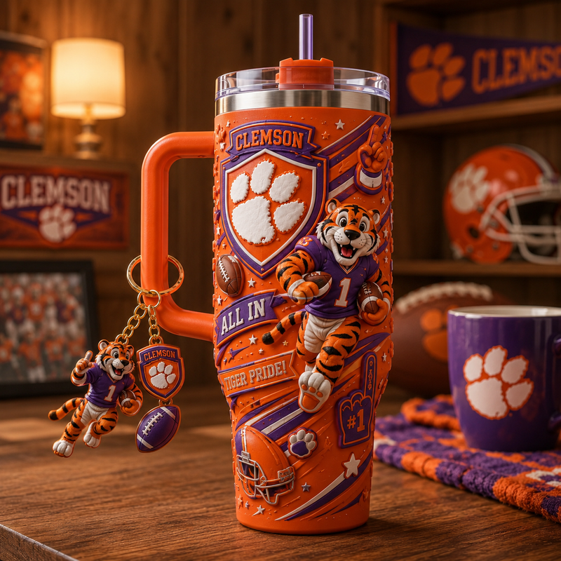 CLEM All In - Tiger Pride Collage Tumbler