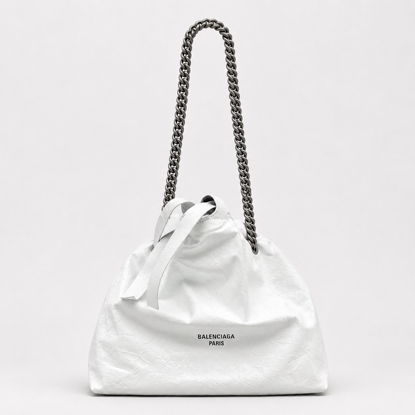 BL Paris Wordmark - Crinkled White Minimalist Handbag - main