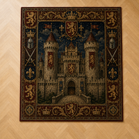 Castle and Crown - Heraldic Tapestry Rug