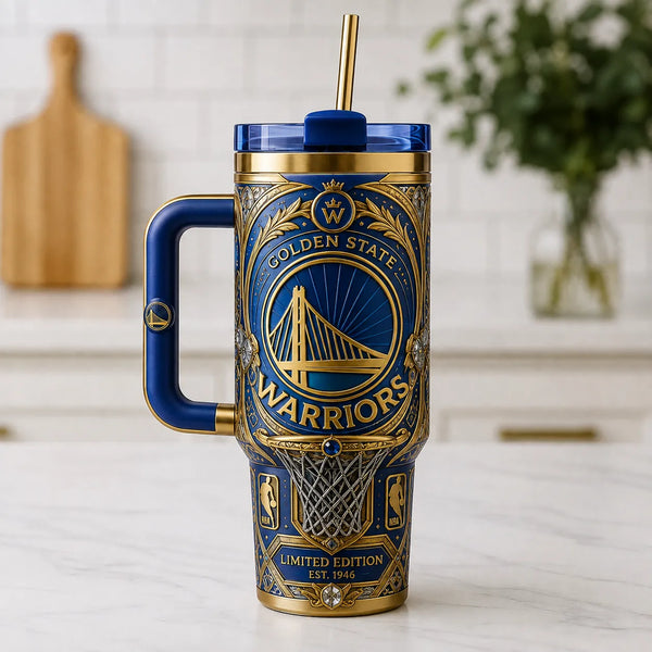 GSW Bridge Emblem - Gold Filigree Tumbler - main