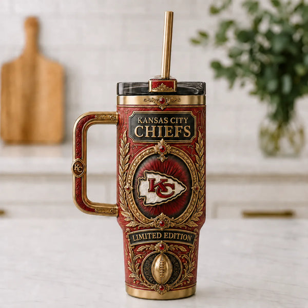 KC Gilded Heraldry - Ornamental Crimson Tumbler - main