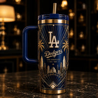 LAD Deco Skyline - Navy and Gold Tumbler