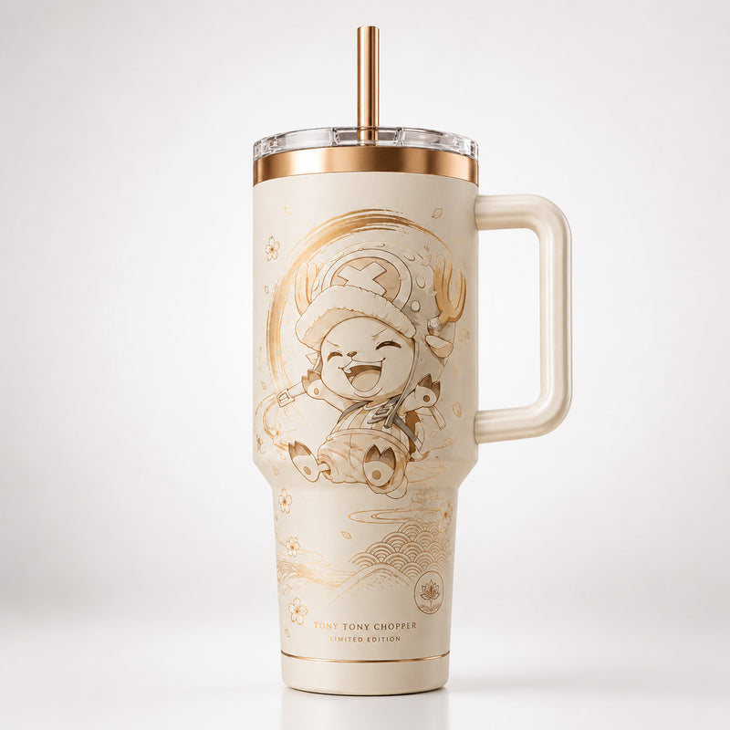 Chopper's Golden Grin - Sakura Wave Tumbler