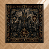 Obsidian Keep - Gothic Heraldry Statement Rug