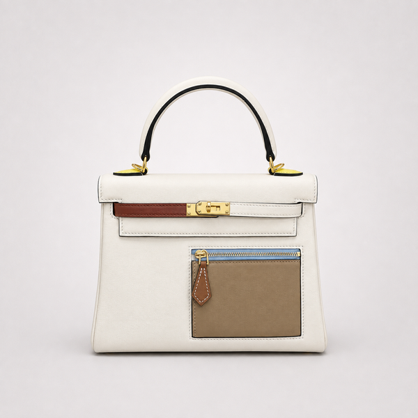 Quiet Colorblock - A Cream Handbag With Attitude in the Details - main