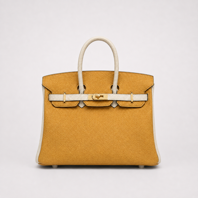 Amber & Ivory - Two-Tone Structured Handbag
