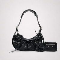 Obsidian Crescent - Bows, Studs and Quiet Attitude Handbag