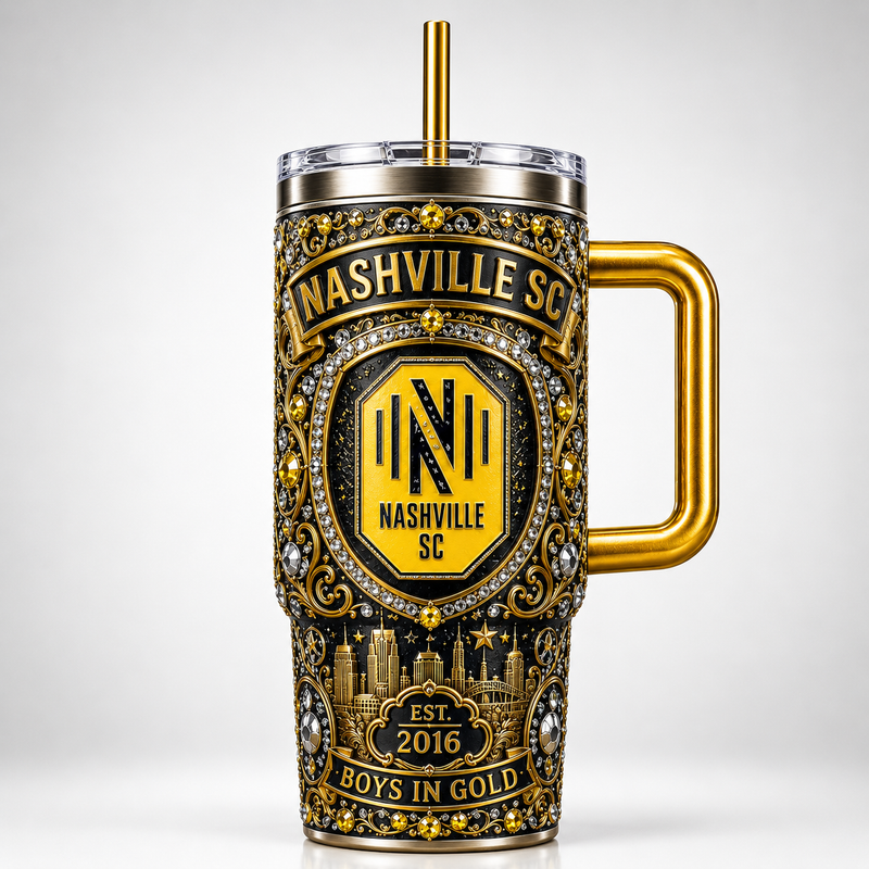NSH Gold Crest Tumbler - Heraldic Black and Gold Study