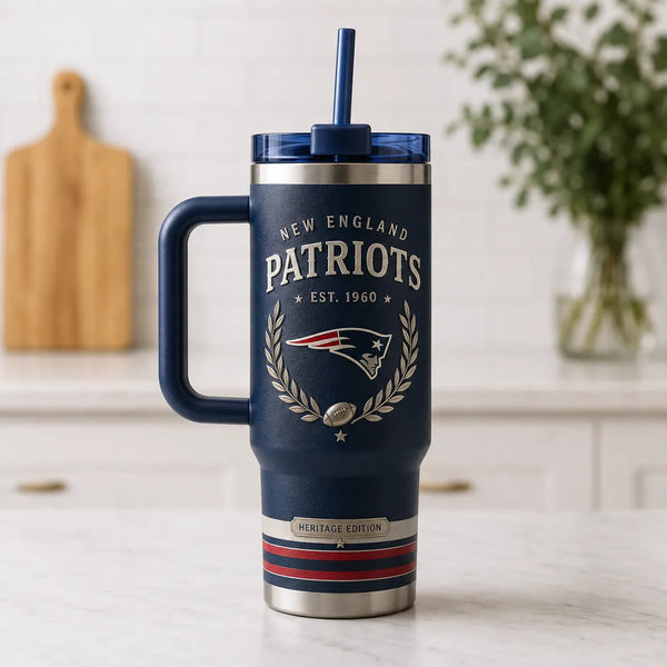 NE Heritage Crest Tumbler - Laurel, Stars and Navy Calm - main