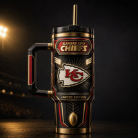 KC Arrowhead Crest - Blackout and Gold Tumbler