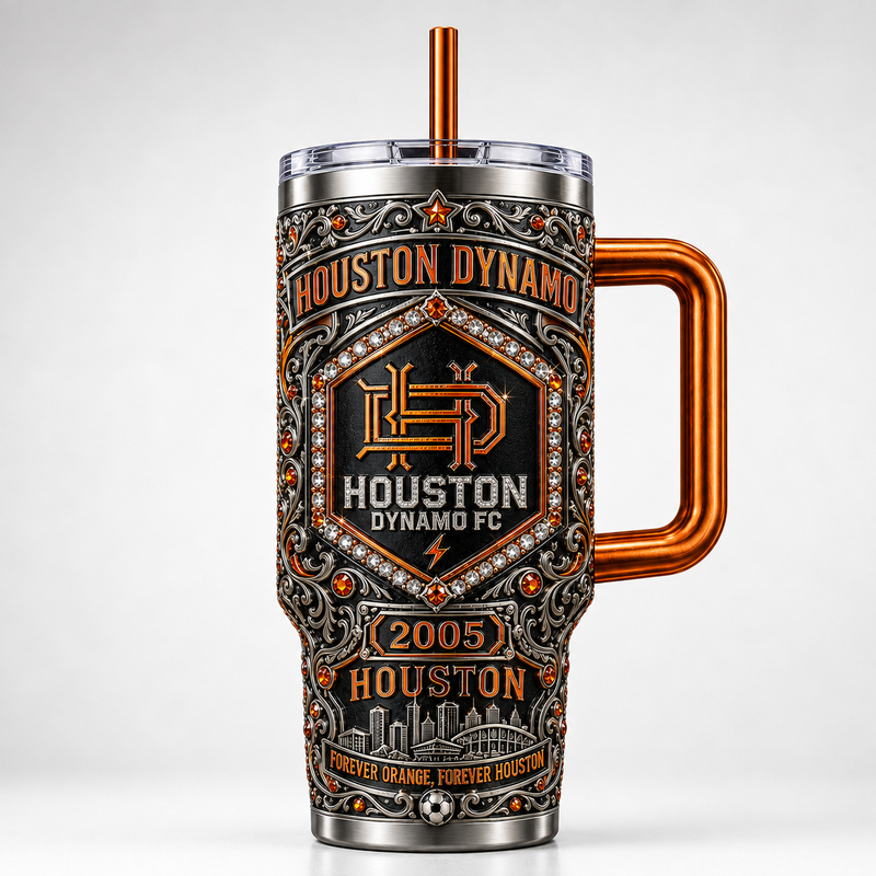 Forever Orange - HOU Engraved Crest Tumbler