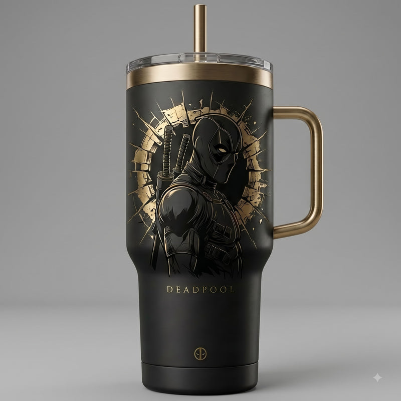 DP Gilded Fracture - Matte Black Statement Tumbler