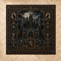 Gothic Keep - Moonlit Castle Heraldic Statement Rug