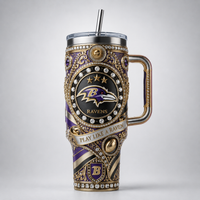BAL Heraldic Crest - Ornate Purple and Gold Tumbler