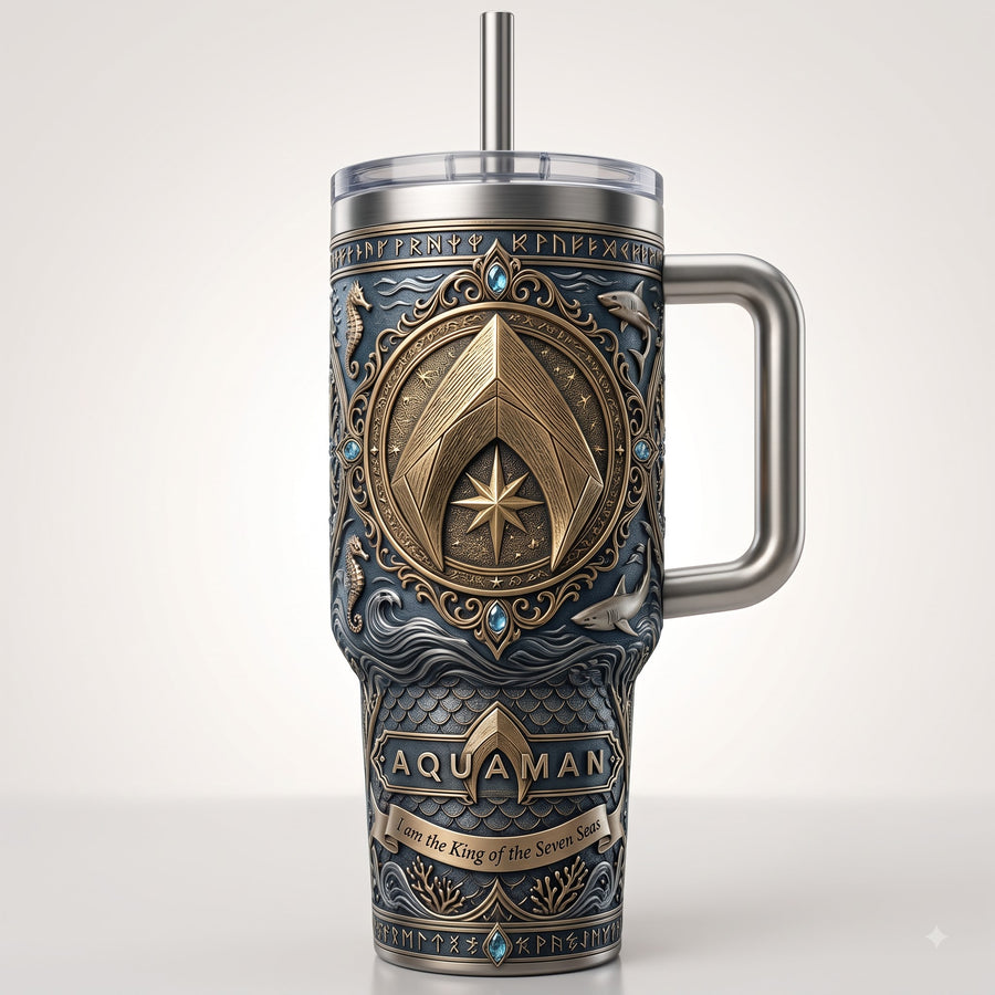 AQ Seven Seas Crest - Ornate Heraldic Tumbler - main