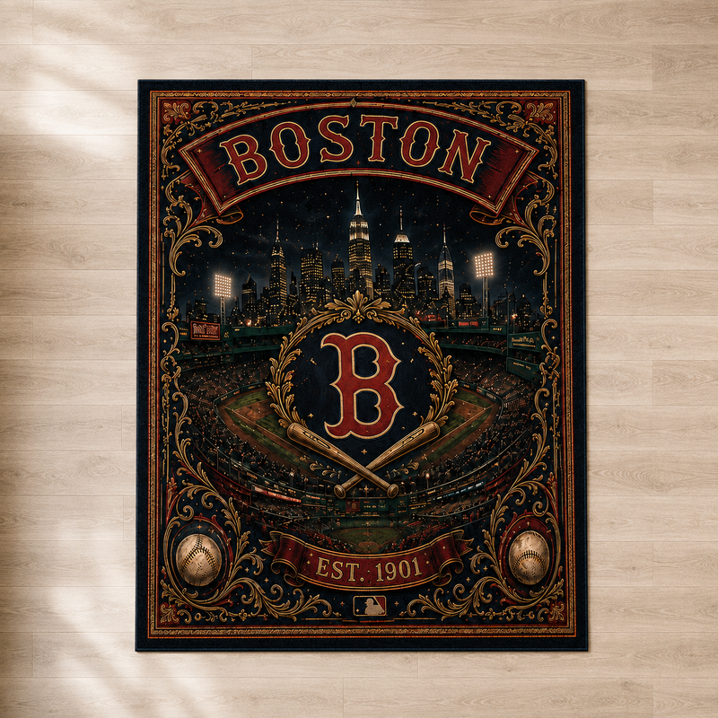 BOS Heritage Emblem - Ornate Ballpark Statement Rug