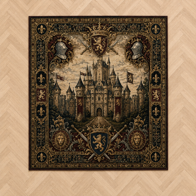 Heraldic Keep - Castle, Crown and Ordered Border