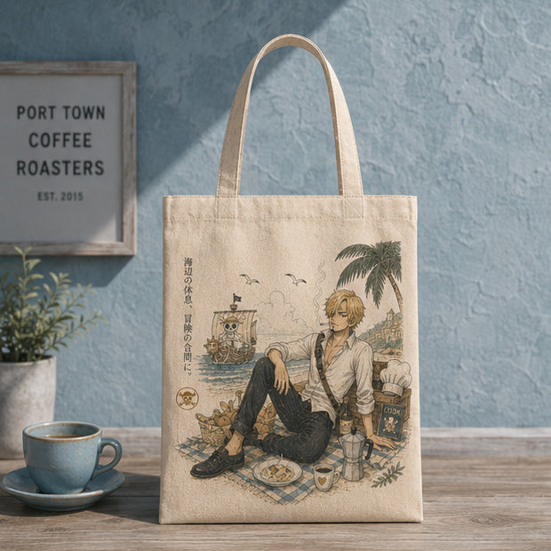 Sanji - Seaside Rest Between Adventures, an Illustrated Tote