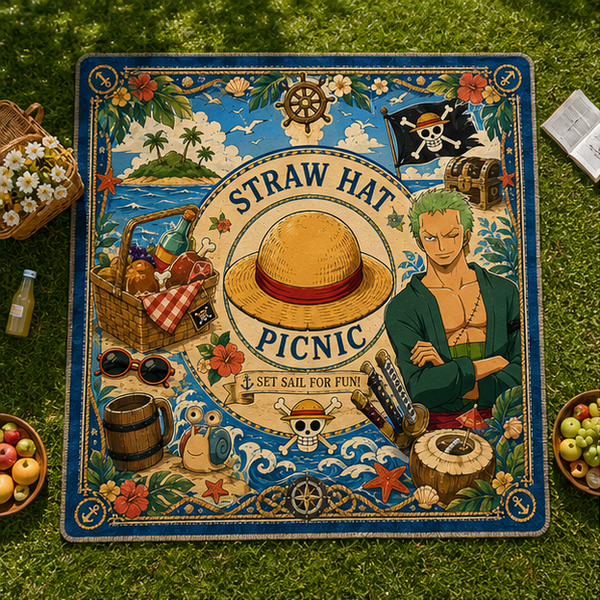 Straw Hat Picnic - Zoro Coastal Medallion Rug - main