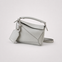 LW Geometric Panels - Soft Grey Statement Handbag