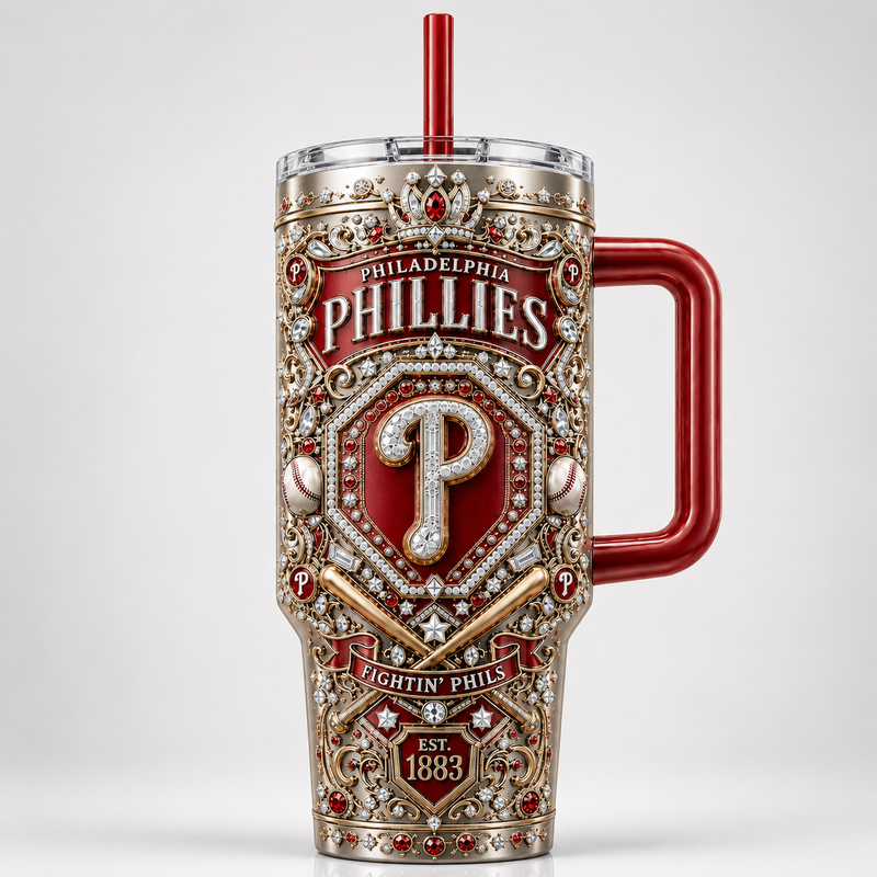 PHI Jeweled Crest - Symmetry, Crimson and Ornament