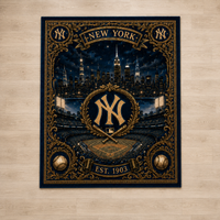 NYY Midnight Skyline - Gilded Medallion Statement Rug