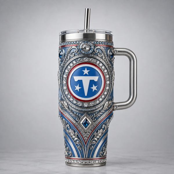 TEN Jeweled Heraldry Tumbler - Ornamental Blue Crest - main