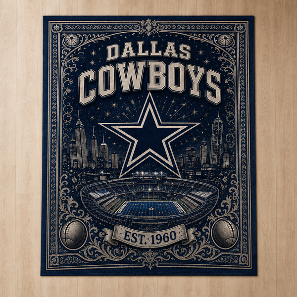 DAL Star Heritage - Navy Ornamental Statement Rug - main