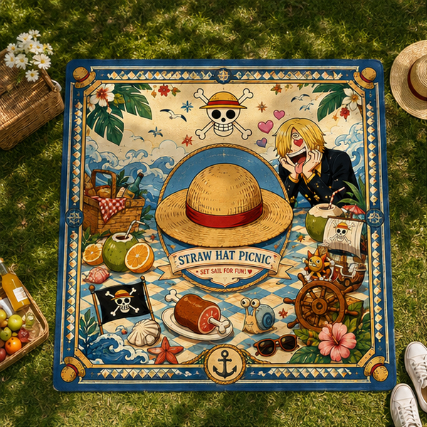 Straw Hat Picnic - Sanji and the Centered Sun Motif Rug - main