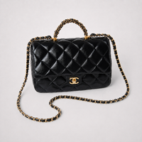 CH Diamond Lattice - Black Quilted Elegance Handbag