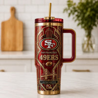 SF Deco Gilt - Crimson and Gold Architectural Tumbler