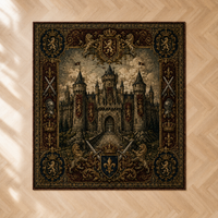 Fortress and Fleur-de-Lis - A Heraldic Floor Composition