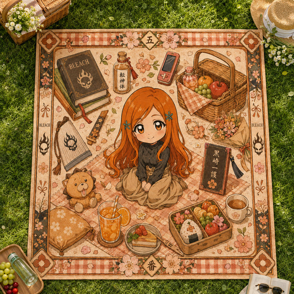Orihime Sakura Picnic - Centered Medallion Illustrated Rug - main