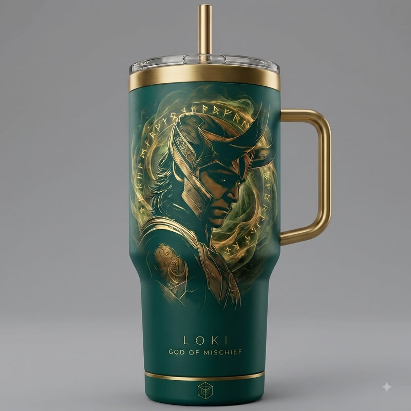 Loki - Emerald Rune Portrait Tumbler