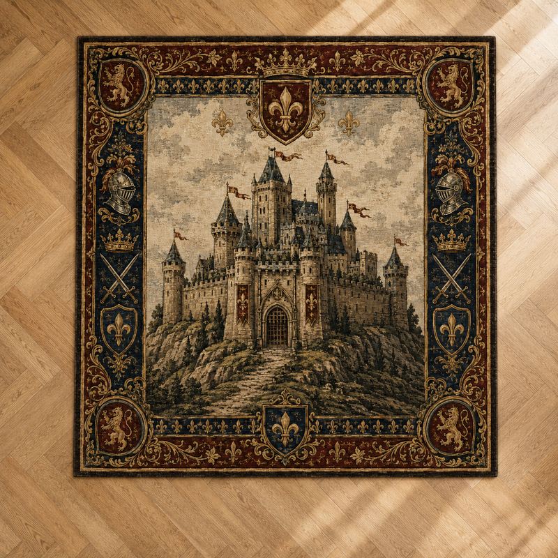Fleur-de-Lis Citadel - A Tapestry Study in Heraldic Stillness