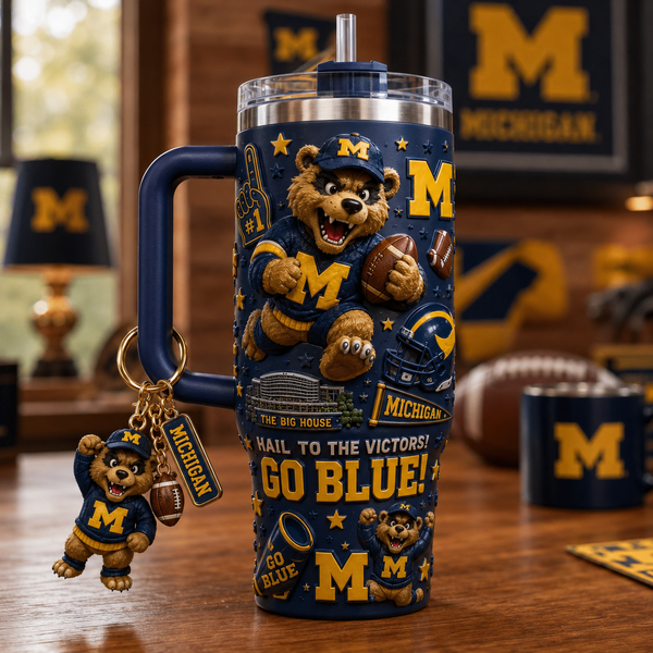 MICH Hail To The Victors - Maize Collage Tumbler - main - mk-1208-1