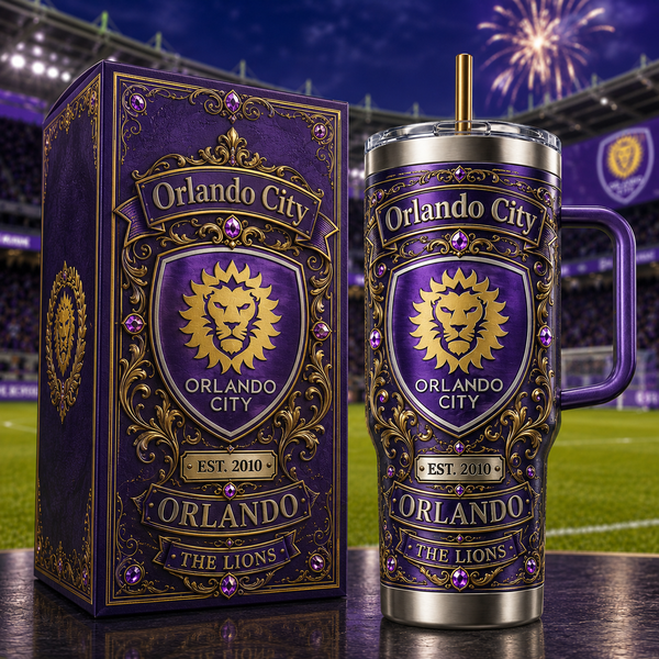 Purple and Gold Heraldry - ORL Crest Tumbler - main - mk-1408-1