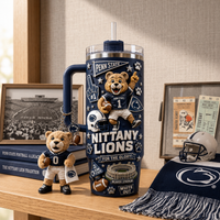 PSU Spirit Collage - Mascot, Pennants and Navy Typography Tumbler