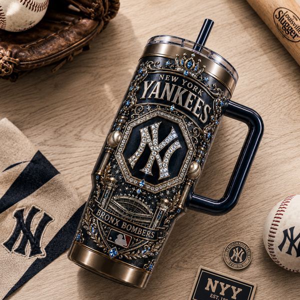 NYY Interlocked Emblem - Navy, Gilt and Ornament - main