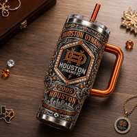 Forever Orange - HOU Engraved Crest Tumbler