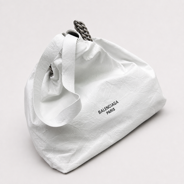 BL Paris Wordmark - Crinkled White Minimalist Handbag - main - 01