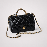 CH Diamond Lattice - Black Quilted Elegance Handbag