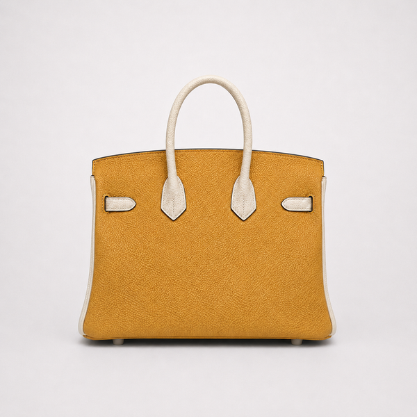 Amber & Ivory - Two-Tone Structured Handbag - main - 01