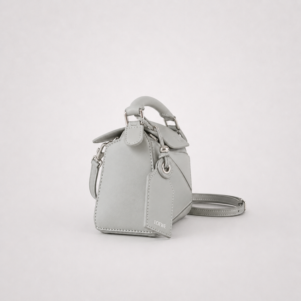 LW Geometric Panels - Soft Grey Statement Handbag - main - 01