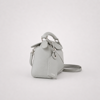 LW Geometric Panels - Soft Grey Statement Handbag