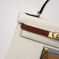 Quiet Colorblock - A Cream Handbag With Attitude in the Details